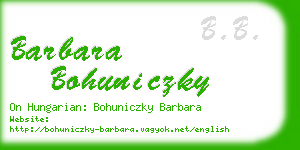 barbara bohuniczky business card